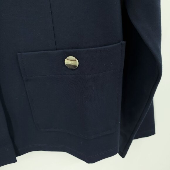 Betabrand Collarless Ponte Button Front Blazer/Jacket XL Navy Blue - Picture 10 of 16
